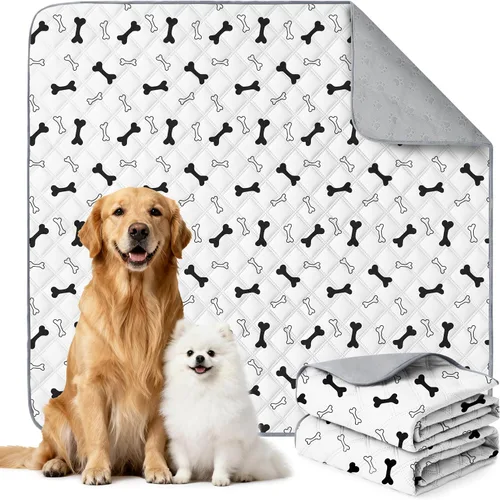 Miniatura 12 de Eterish Almohadillas reutilizables lavables para orina de perros, grandes/extra grandes 36' x 41', paquete de 2, almohadillas absorbentes para Gris