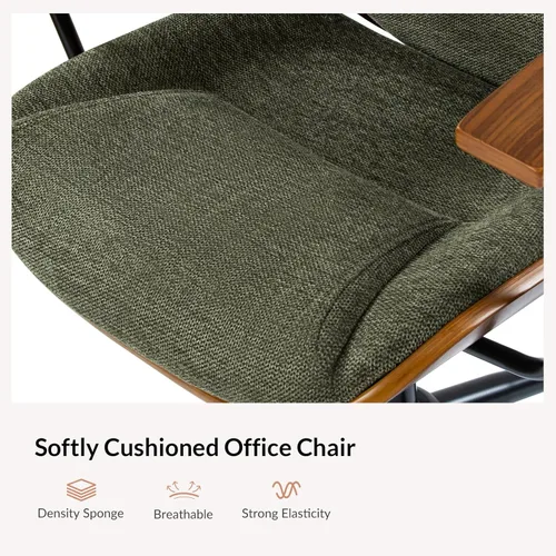 Miniatura 5 de La silla de oficina moderna que necesitas con tapicería de poliéster y madera curvada ergonómica. Silla giratoria de escritorio con altura ajustable