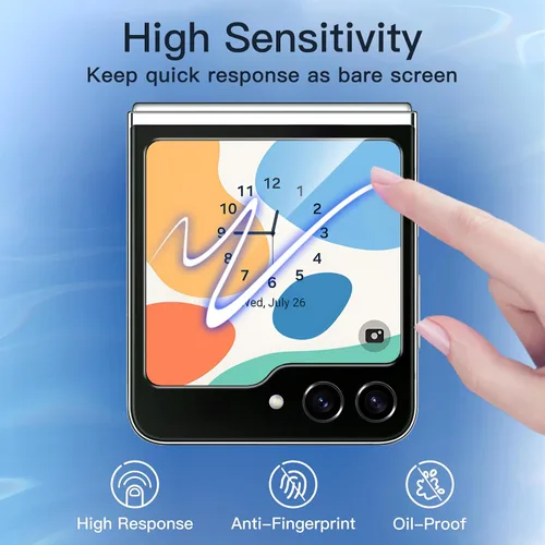 Miniatura 6 de JETech Protector de pantalla de privacidad frontal para Samsung Galaxy Z Flip 5, película de vidrio templado antiespía con herramienta de fácil
