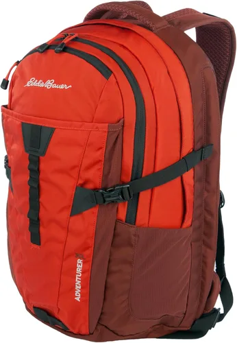 Eddie Bauer Mochila Adventurer con compartimentos de organización y funda compatible con hidratación/portátil, Adventurer - Picante, 30L Aventurero