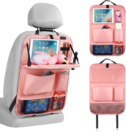 Miniatura 15 de LUCMO Organizador de asiento trasero de coche con soporte para tableta - 2 piezas, organizador de almacenamiento de coche con 6 bolsillos