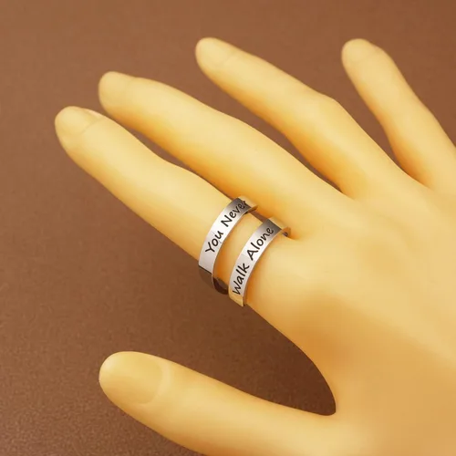 Miniatura 3 de ARETIS - Anillo Kpop Bangtan para niños, con texto en inglés "You Never Walk Alone Love Yourself J-Hope, Jin Jin, Jin, JK RM SUGA V, Bangtan, Boys