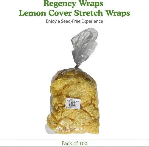 Miniatura 7 de Regency Wraps Envolturas elásticas, bolsa de cuña de limón, fundas de tela de algodón tejido real, color amarillo, paquete de 100, exprimir mitades