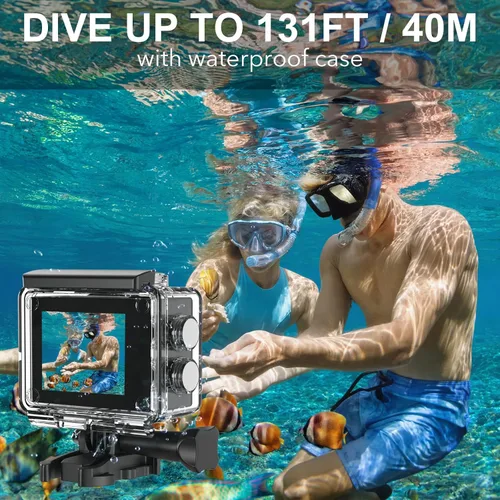 Miniatura 6 de Cámara de acción 4K 30FPS Cámara impermeable subacuática 131 pies con aplicación EIS WiFi Control remoto Tarjeta de 64 GB 170 ° Gran Angular Casco