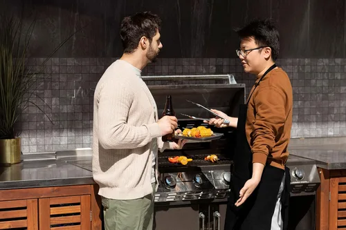 Miniatura 3 de Delantales de chef Cocinar hornear a la parrilla para restaurante casero Delantales de cocina premium con doble bolsillo para hombres y mujeres