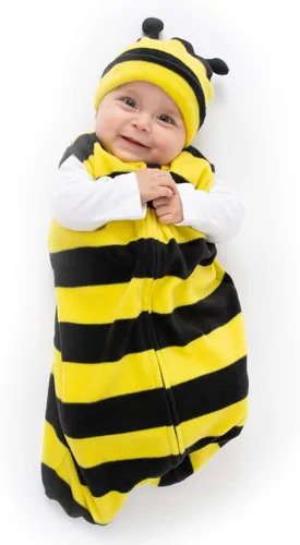 Miniatura 5 de Cuddle Club Saco de dormir de forro polar para bebé, manta para bebé, saco de dormir y sombrero para recién nacido