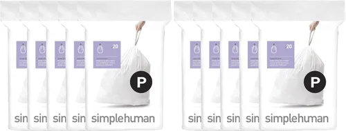 Miniatura 66 de simplehuman Forro para bote de basura de ajuste personalizado, 45 litros/12 galones, 20 unidades (paquete de 2)
