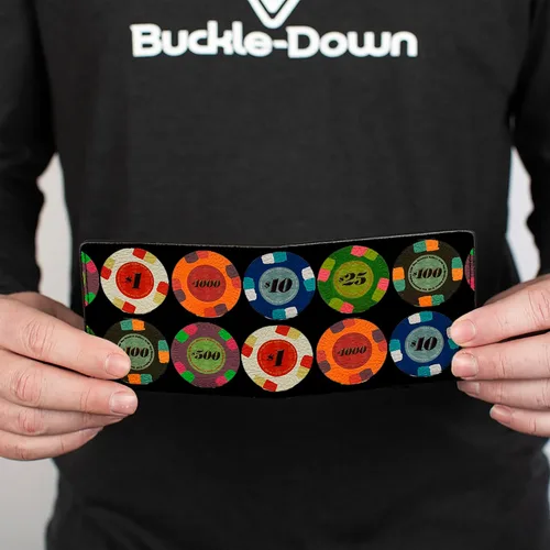 Miniatura 4 de Buckle-Down Billetera plegable de PU para hombre, fichas de póquer 1, multicolor, 4.0" x 3.5", Varios