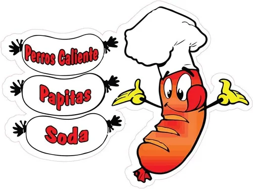 Calcomanías para camiones de comida Perros Caliente Papitas Soda Concession Restaurante Troquelado Vinilo Adhesivo & Letrero 14 in en el lado más