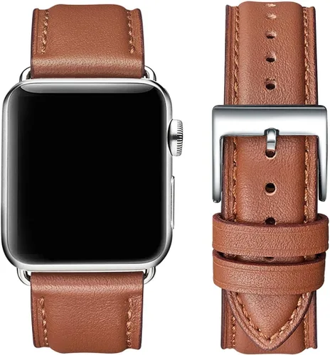 Miniatura 25 de Bandas cuadradas compatibles con Apple Watch de 38 mm, 40 mm, 41 mm, 42 mm, 44 mm, 45 mm, 49 mm, correa de muñeca de cuero genuino para iWatch SE