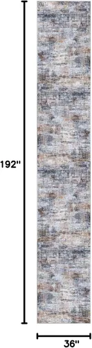 Miniatura 940 de IOHOUZE Alfombra abstracta lavable de 3 x 12 pies para pasillos, antideslizante para cocina, camino de entrada de lana sintética para interiores