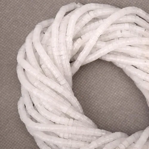 Miniatura 2 de BONNY BOXX 150 piezas de cuentas espaciadoras de jade blanco natural, cuentas sueltas semipreciosas planas redondas de jade heishi para hacer joyas