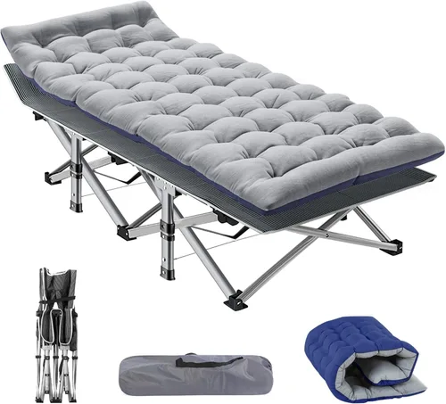 Miniatura 10 de NAIZEA - Catre plegable de campamento, cama plegable para campamento al aire libre, catre portátil militar, catres de doble capa oxford, catres