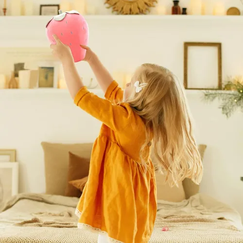Miniatura 3 de Lindas almohadas de felpa de frutas para niños, de fresa, súper suaves, para niñas, juguetes (rosa, 7.8 pulgadas/7.9 in) Soft fruit plush pillow