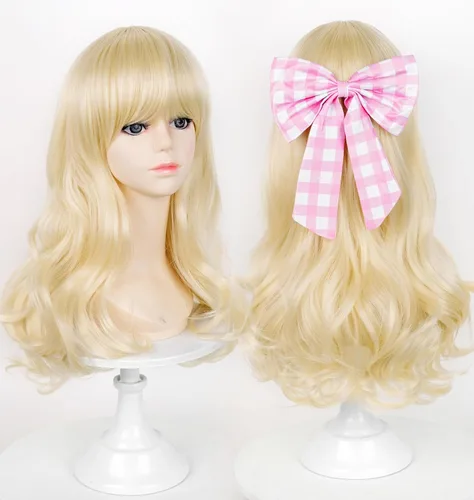 Miniatura 12 de LABEAUTÉ Aldult - Peluca rubia de princesa para mujer con corona, broche + clip para la oreja + gorra, juego de 5 piezas de peluca dorada larga