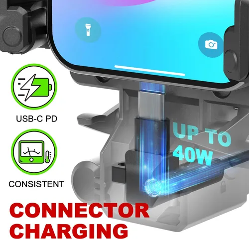 Miniatura 4 de NO-Look Docking Agena G1 Soporte de teléfono de carga para ventilación de aire, soporte universal para automóvil para puerto USB-C iPhone, Samsung