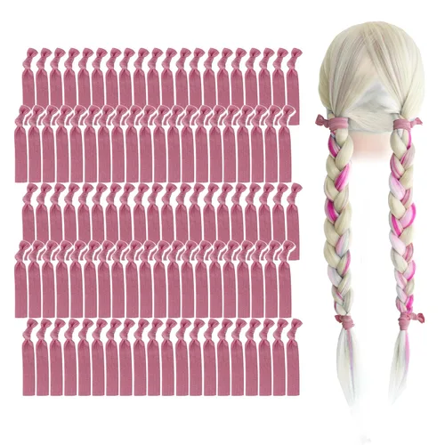Miniatura 24 de MEEDEE Paquete de 100 lazos para el cabello, color negro, sin pliegues, nudos suaves para mujeres, sin daño, adecuado para colas de caballo, yoga