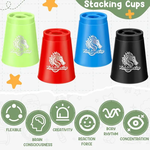 Miniatura 2 de Libima Juego de 48 tazas deportivas apilables, juegos clásicos, juego de entrenamiento de velocidad para niños y niñas, adultos, fiesta familiar
