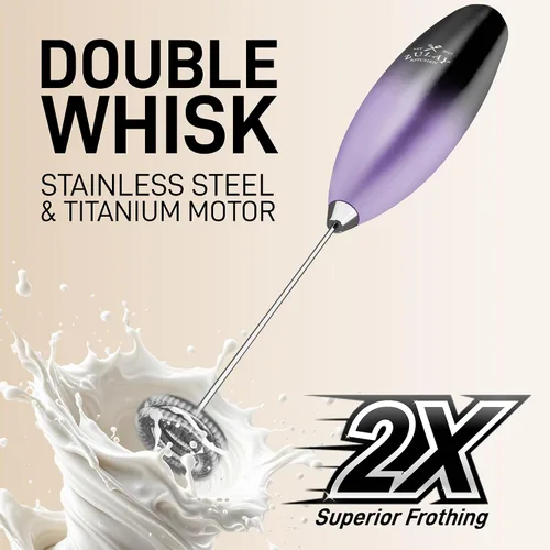 Miniatura 283 de Zulay Milk Boss Espumador de leche potente manual, hace espuma para latte, batidor para mezclar bebidas, café, miniespumador para capuchino, frappé