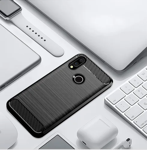 Miniatura 5 de Asuwish Funda de teléfono para Xiaomi Redmi 7/Y3 con protector de pantalla de vidrio templado y accesorios de celda de silicona suave de goma