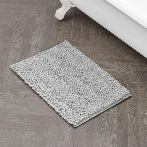 Miniatura 30 de Laura Ashley Tapete de baño de chenilla Astor 100% poliéster Decoración de baño premium Lavable a máquina Respaldo TPR Mide 17 x 24 Aqua