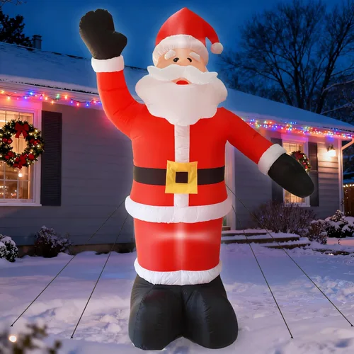 Miniatura 7 de Papá Noel gigante inflable de Navidad de 9 pies de alto con luces LED integradas, decoraciones inflables de Navidad al aire libre, decoración grande