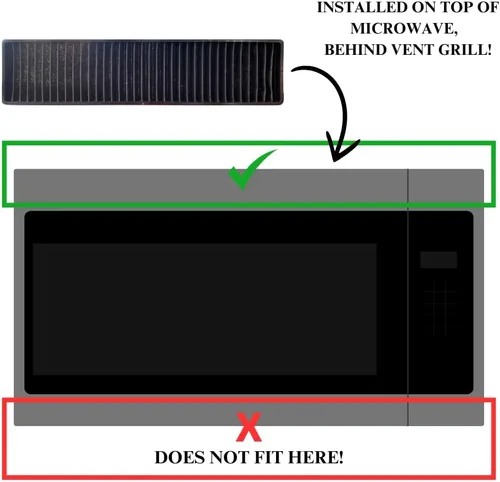 Miniatura 2 de Filtro de carbón para microondas compatible con los números de modelo GE JNM7196BL6TS, JVM7195FL5DS, DVM7195FL5DS, PVM9005SJ8SS