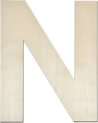 Miniatura 15 de Letra M de madera de 12 pulgadas de grosor, letra de madera grande sin terminar de 1/4 de pulgada de grosor para decoración de pared del hogar