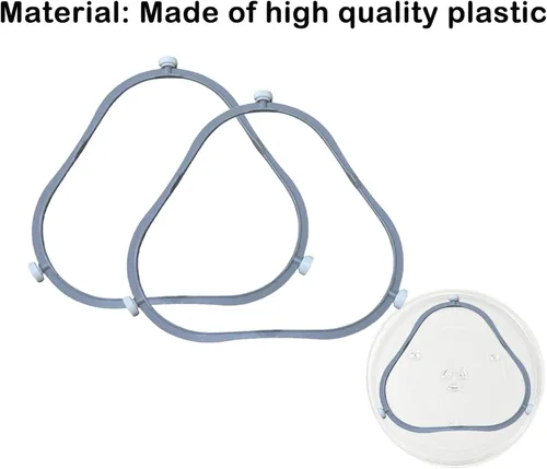 Miniatura 5 de Paquete de 2 anillos de soporte para tocadiscos de microondas W11252182/8206227 de 7.48 pulgadas, pieza de repuesto de soporte de bandeja de vidrio