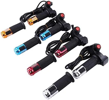 Miniatura 9 de Juego de empuñaduras de acelerador, manubrio eléctrico de motocicleta con pantalla LED, 12-84V, 3 velocidades, izquierda y derecha, rojo