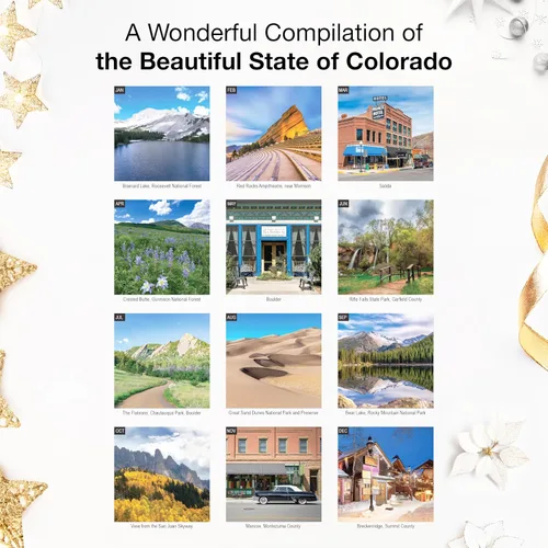 Miniatura 3 de RED EMBER Calendario de pared Colorado 2026 de 12 meses, 12 x 24 pulgadas, abierto, papel grueso y resistente, para regalo, calendario de viaje 2026