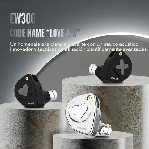 Miniatura 2 de Linsoul SIMGOT EW300 1DD+1Planar+1PZT controlador híbrido intrauditivo, auriculares IEM con cable, auriculares para juegos con boquillas