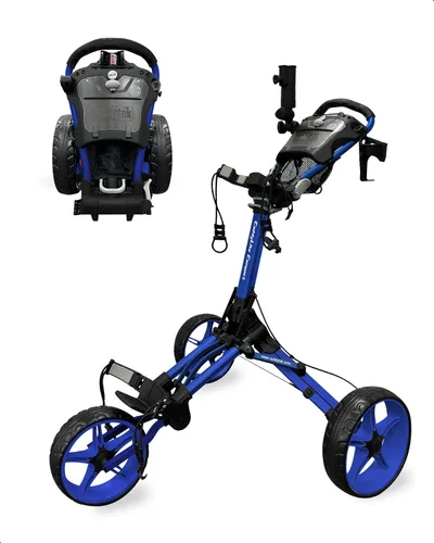Caddytek CaddyLite Compact - Carrito de golf plegable de aluminio ligero de 3 ruedas con sistema de plegado cuádruple, ruedas EVA, mango ajustable,