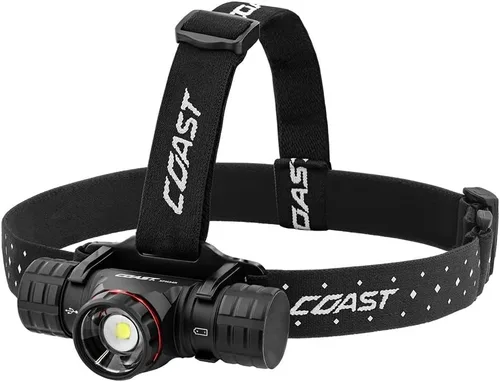 Coast® XPH34R 2075 lúmenes USB-C recargable de doble potencia con linterna frontal LED PURE Beam® Twist Focus™ y base magnética
