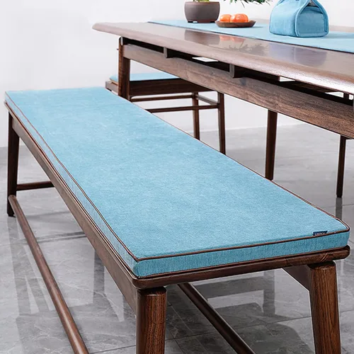 Miniatura 28 de Cojín personalizable para banco, de espuma de alta densidad con memoria, de lino lavable, antideslizante para zapatero, ventana, piano, comedor Gris