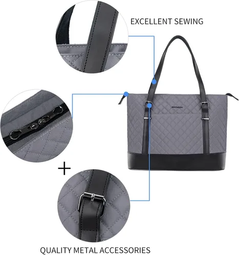 Miniatura 4 de Bolsa de mano para laptop KROSER para mujeres, bolso para maestra, bolso para computadora de 15.6 pulgadas, maletín de trabajo, bolso de hombro