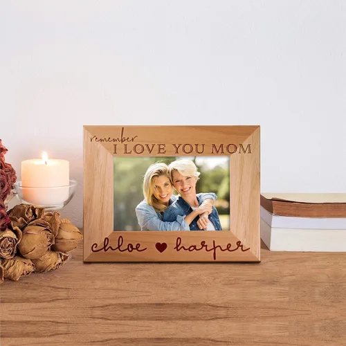 Miniatura 2 de Marco de fotos personalizado para regalos de mamá de hija e hijo, 4 x 6, 5 x 7, 8 x 10 pulgadas, marco de fotos personalizado de madera de aliso
