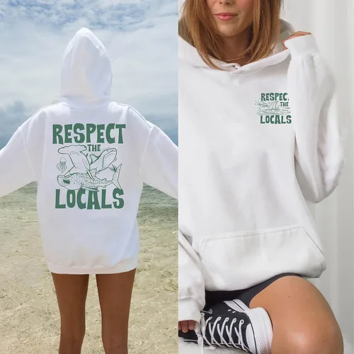 Miniatura 3 de CURTIZON Respect The Locals - Sudadera con capucha de tiburón, diseño inspirado en el océano
