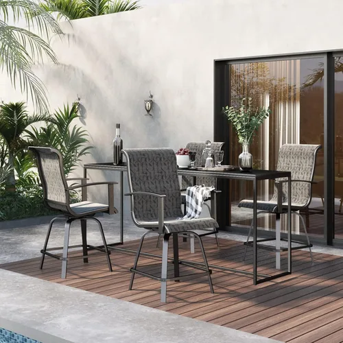 Miniatura 2 de Grand patio Juego de 4 taburetes de patio para exteriores, sillas giratorias para balcón, piscina, patio trasero, jardín