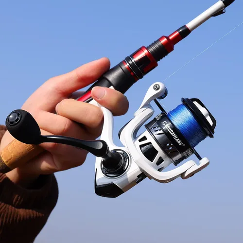 Miniatura 7 de Sougayilang Combo giratorio, caña de pescar mediana pesada y carrete giratorio de 2000, caña de pescar y carrete Commbo para aparejos de pesca