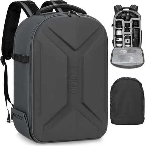 Miniatura 11 de Mochila para cámara, DSLR/SLR/SLR/sin espejo para cámara fotográfica con cubierta para lluvia, funda rígida impermeable para cámara con soporte