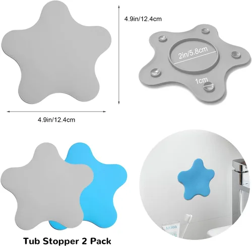 Miniatura 4 de Paquete de 2 tapones de drenaje para bañera, adorable cubierta universal de silicona para drenaje de baño, regalo para bebés, hermosa ilustración