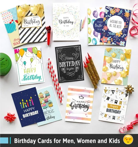 Miniatura 7 de Tarjetas de cumpleaños de oficina para empleados y compañeros de trabajo 5 x 7 – Surtido de tarjetas de feliz cumpleaños, tarjetas de cumpleaños a