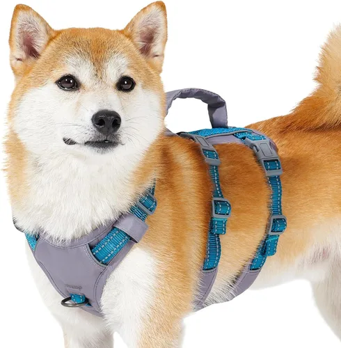 Miniatura 8 de Huntboo Arnés reflectante para perro con asa, a prueba de escape, antideslizante, transpirable, ligero, arnés de elevación ajustable para perros