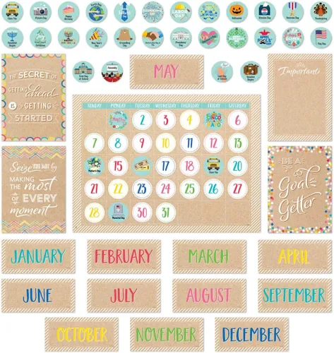 Miniatura 4 de Creative Teaching Press Bold & Bright - Juego de calendario, tablón de anuncios CTP y exhibición para el aula, 67 piezas