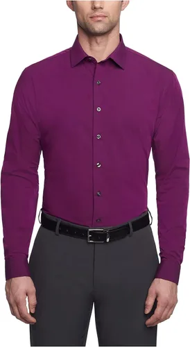 Kenneth Cole - Camisa de vestir para hombre, corte entallado, color liso