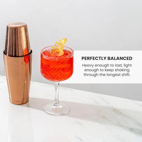 Miniatura 4 de A Bar Above Boston - Juego de cocteleras profesionales de acero inoxidable con peso y sin peso de 18 onzas para camareros, coctelera de barra