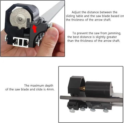 Miniatura 7 de Sierra Eléctrica para Flechas de Tiro con Arco Cortador de Flechas de Carbono Mini Sierra Recíproca Corte Cuadrado de Flecha Ajustable Herramienta