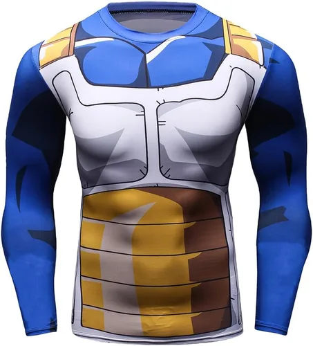 CosFitness Camiseta de entrenamiento de anime, divertida camiseta de compresión muscular japonesa para hombre, serie Lite
