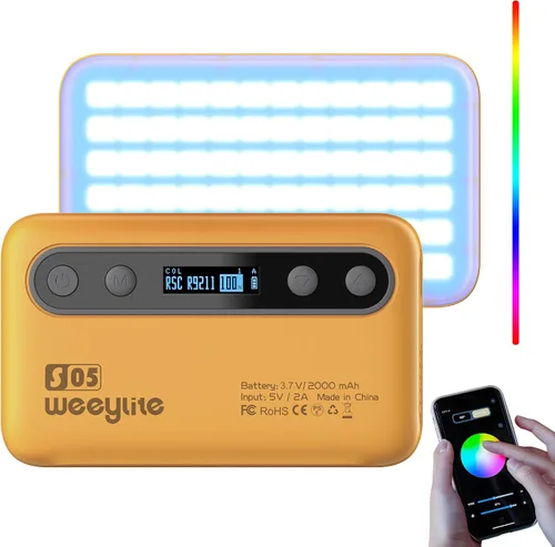 Iluminación de la fotografía S05 RGB, panel de iluminación llevado portátil del control de la aplicación, en la cámara llevó la luz para la